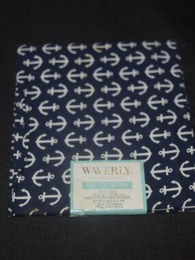 Waverly Inspirations Fat Quarter – Navy Blue Anchor Print – 100% Cotton